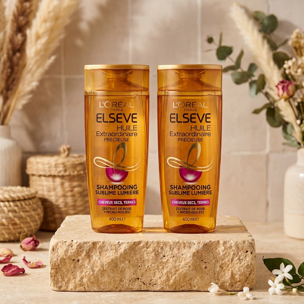 Shampooing Sublime Lumière Elseve Huile Extraordinaire [Rose & Micro-Huiles]