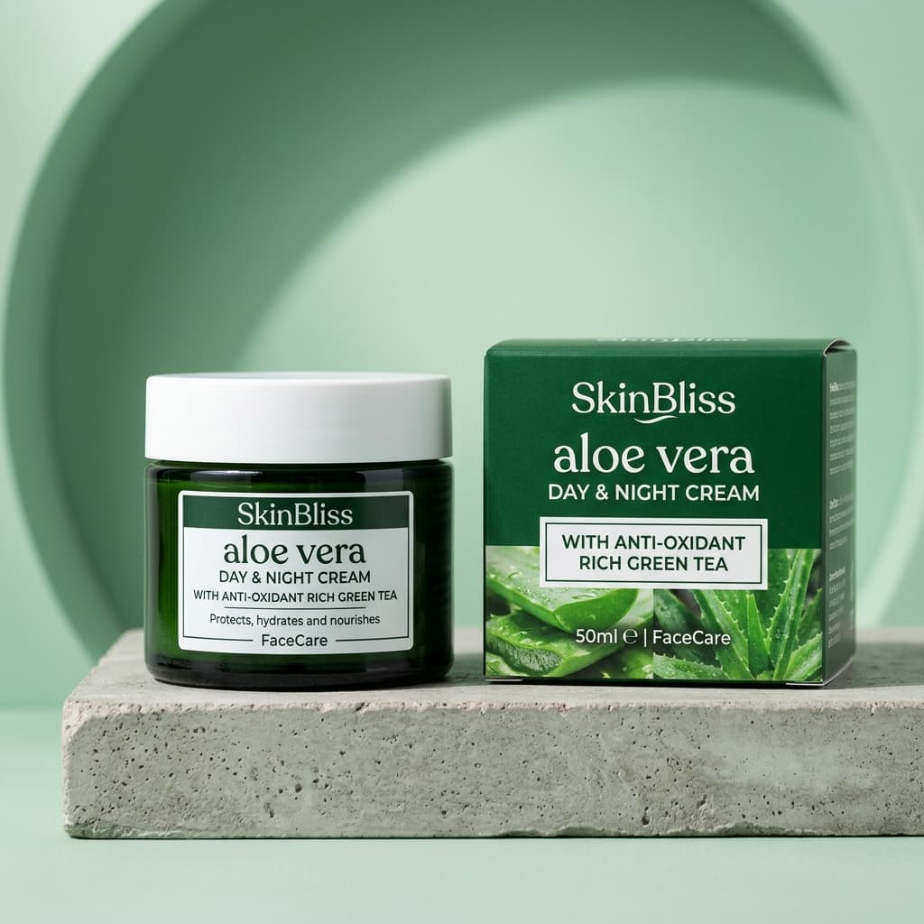 Crème Visage Jour & Nuit à l’Aloe Vera & Thé Vert Antioxydant